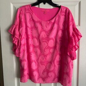 Lily Pulitzer Pink Ruffle Top